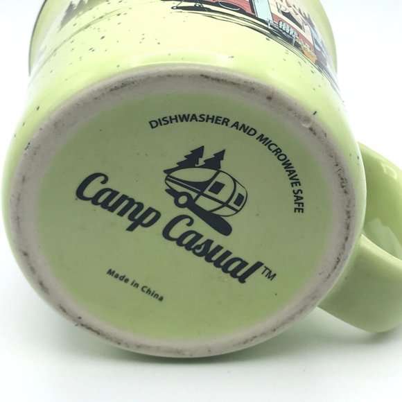 Camp Casual Ceramic Coffee Mug Cup RV Camper Camping Speckled Light Green 12oz - Picture 4 of 6